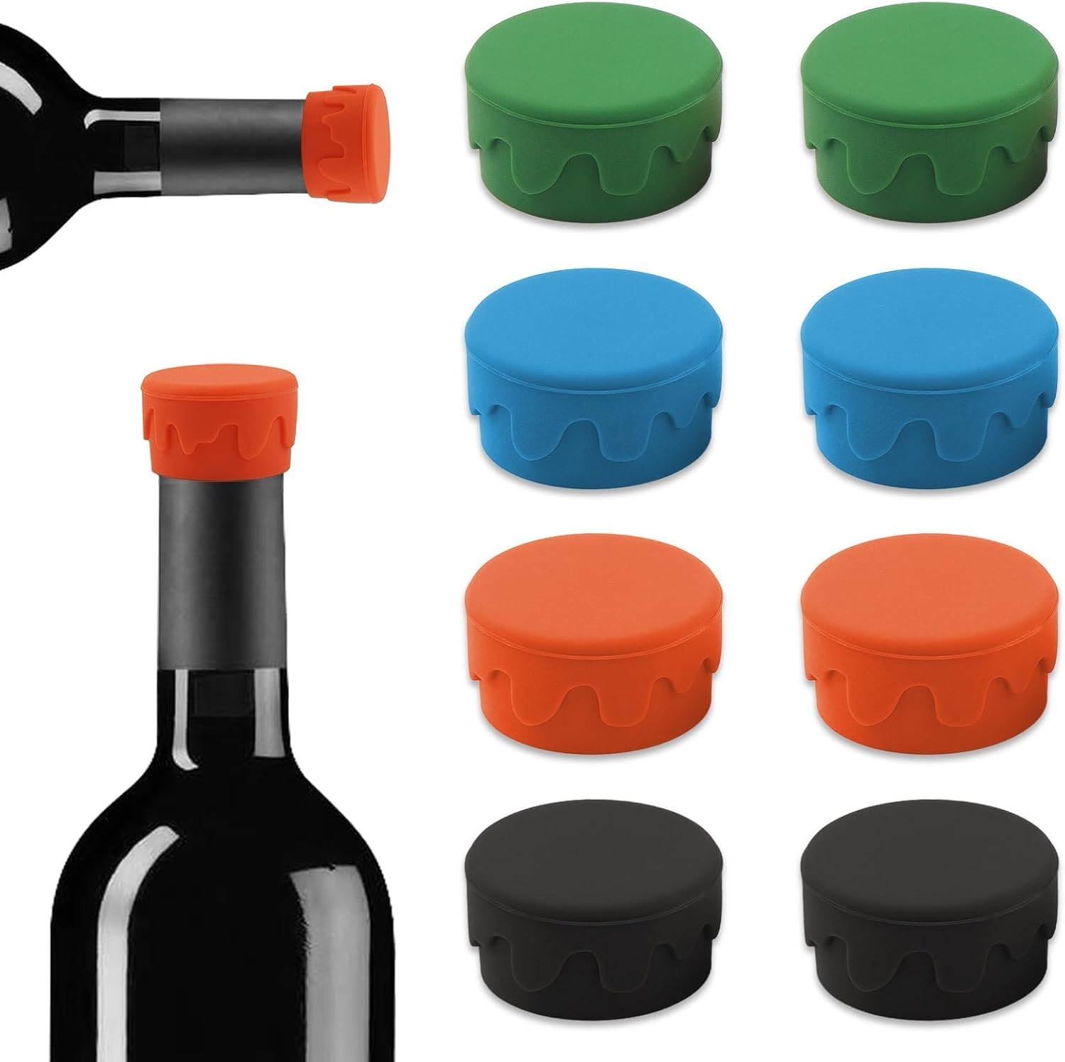16PCS Wine Stoppers for Wine Bottles, Reusable Silicone Bottle Caps Champagne Stoppers, Wine Bottle Stoppers/Wine Bottle Corks for Corks to Keep Wine Fresh, Wine Stoppers for Wine Bottles