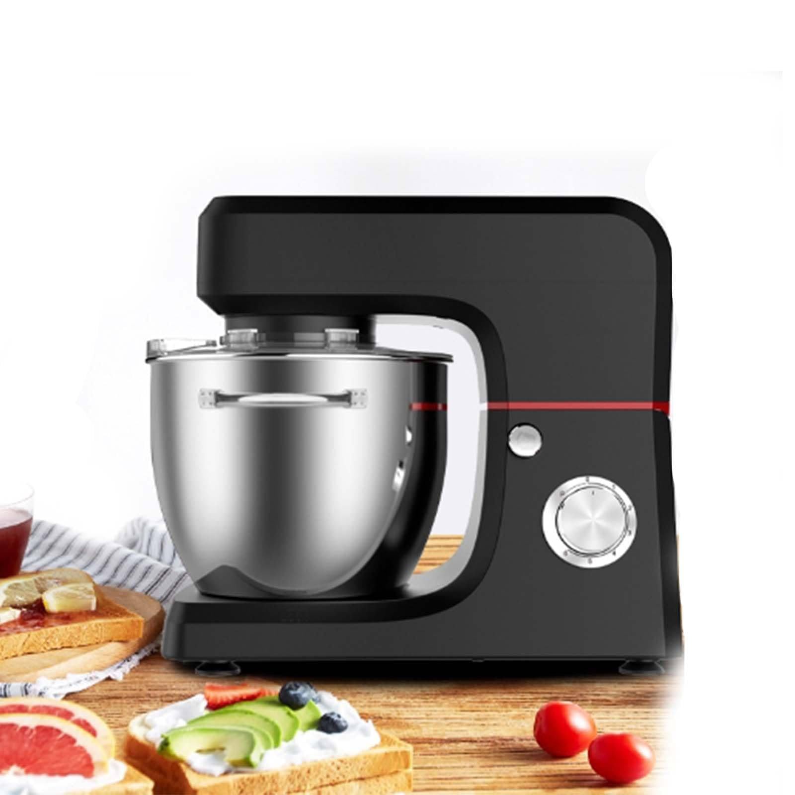Food Mixer Dough Blender, Stand Mixer, 10L Electric Cake Mixer with Bowl, Dough Kneading Machine for Most Home Cooks,Red (Black)