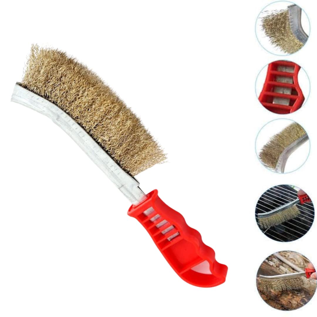 Multi-Purpose Stainless Steel Wire Brush with Long Handle for Cleaning Rust | Rust and Paint Remover Brush, Wire Brush for Cleaning Metal - Pack of 1