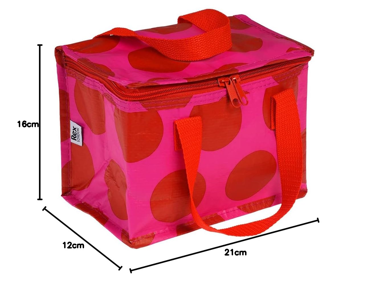Borsa Termica Per Pranzo Red On Pink Spotlight - Porta Pranzo Pieghevole In Plastica Riciclata