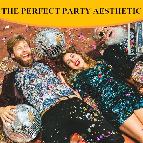 12 inches Disco Ball – Bright Large Disco Ball – Hanging Disco Ball Decor for Parties, Weddings, Decoration – Classic Big Disco Ball with Glass Pieces – Giant Disco Ball Design for Events