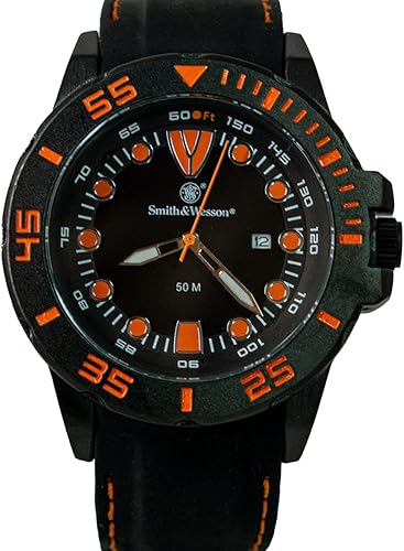 Miniatura 2 de Smith  Wesson Mens Scout Watch 5 ATM Stainless Steel Caseback Rubber Strap 48mm