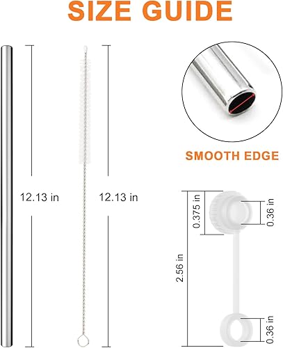 Miniatura 2 de Comheral - 6 popotes de acero inoxidable para vasos Stanley de 40, 30, 20, 14 onzas, puntas de popote de silicona reutilizables con popotes de metal