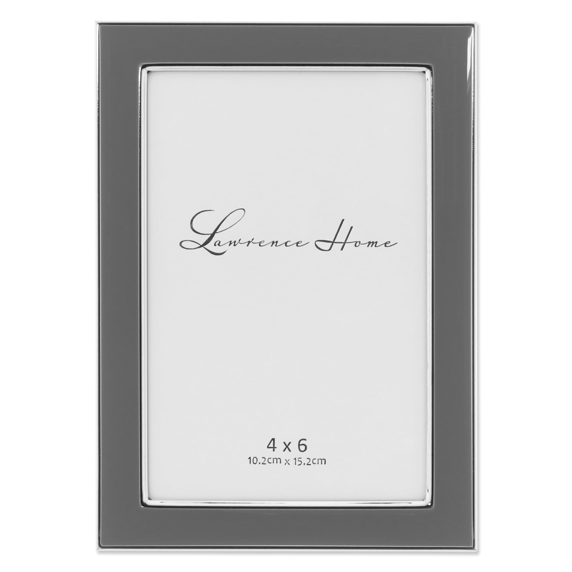Lawrence Frames Polished Enamel Picture Frame, 4x6, Gray