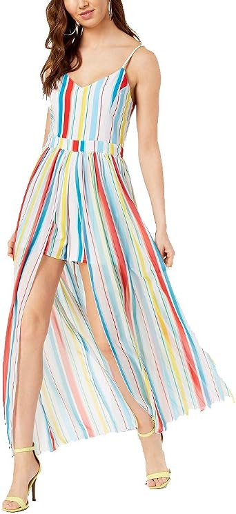 XOXO Womens Juniors Printed Maxi Romper 
