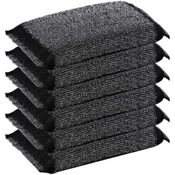 Steel Scrubber Cleaning Pads Multipurpose Kitchen Scrub Pads for Utensils, Cookware, Sink, Countertop Cleaning, Black Heavy Duty Scrub Pads Pack of 6-picture-30