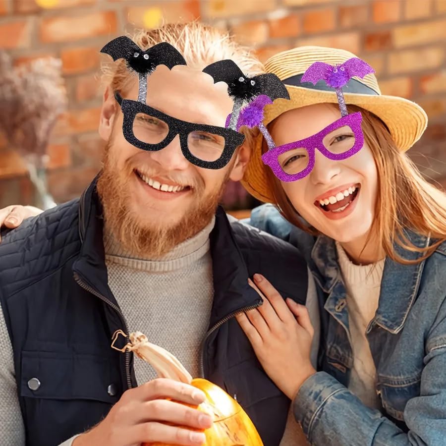 ARFUKA Halloween Glasses Fun Halloween Costume Party Favors Bat Eyeglasses for Halloween Decorations Pack of 4 - Image 3