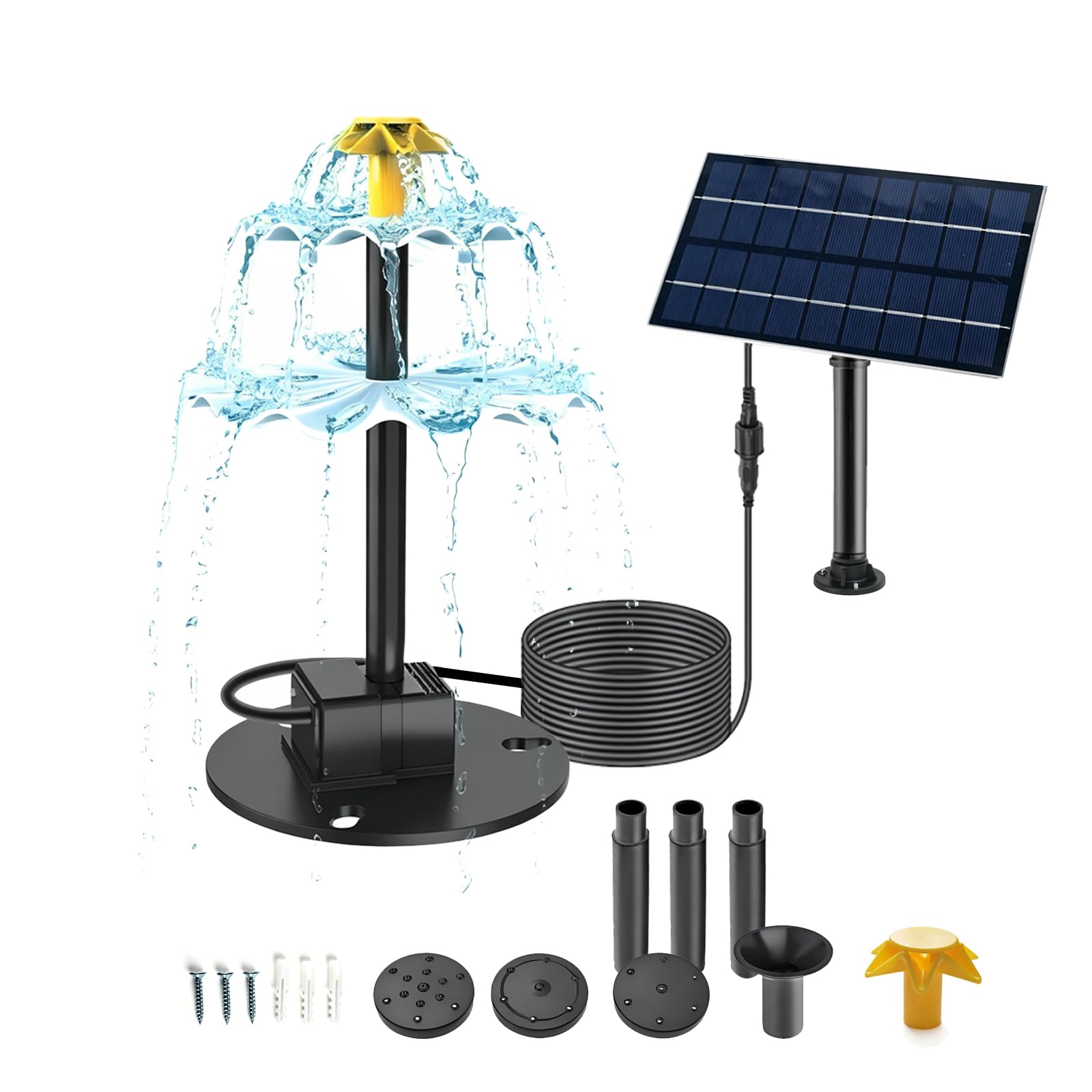 Solaceura 4W Outdoor Solar Bird Bath Fountain