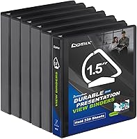 Vista 8 de Comix Carpetas resistentes de anillos en D de 1.5 pulgadas, carpeta de 3 anillos de 1.5 pulgadas con cubierta de visión transparente, 0.094 in
