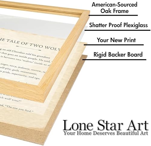 Miniatura 5 de The Tale of Two Wolves - Póster enmarcado de 11 x 14 pulgadas, listo para colgar, arte de pared con cita inspiradora de la parábola Cherokee,