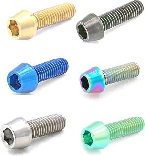 HBALDTEDC Tornillos， Tornillos for Bicicleta de aleación de Titanio de Grado 5, M5 x (9-40) mm, Multicolor, Paquete de 4(M5x30mm,Green)