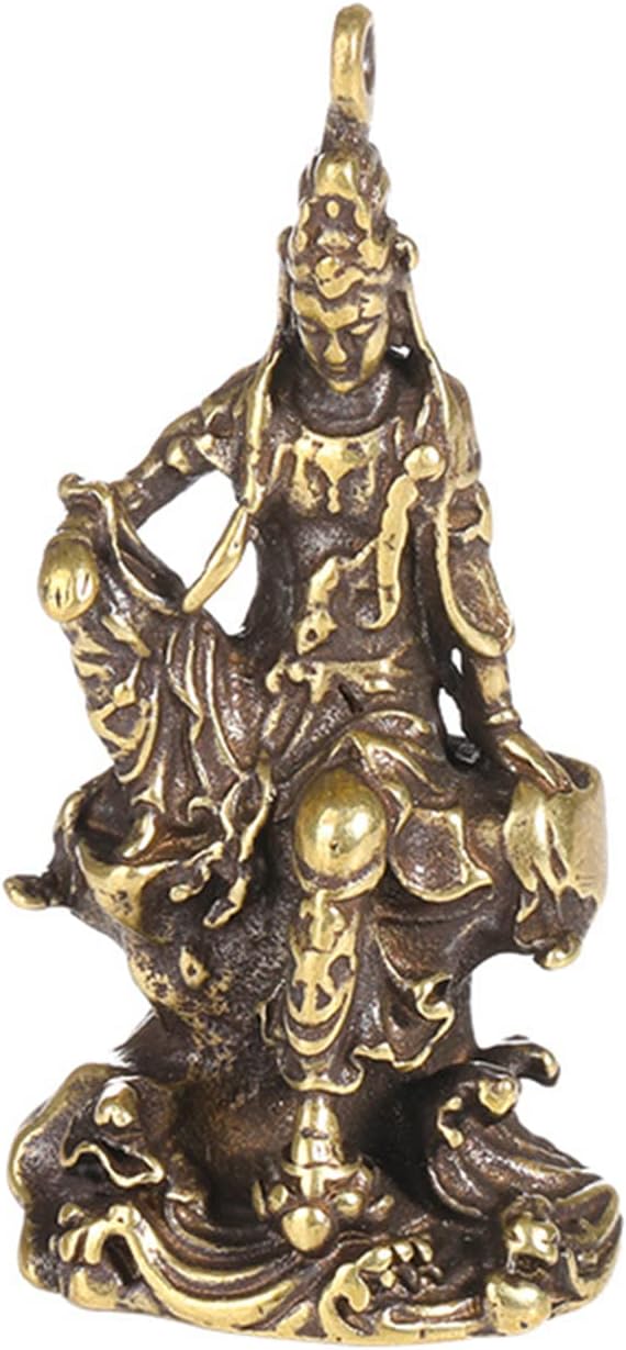 mozhixueWater & Moon Quan Yin Statue- Kwan Yin Goddess of Mercy and Compassion Sculpture in Premium Cold Cast Bronze- Collectible,A