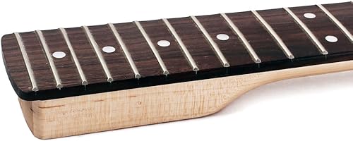 Miniatura 4 de Cuello de guitarra eléctrica sin terminar, 22 trastes de 25.5 pulgadas, diapasón de palisandro de arce, media paleta, repuesto de piezas de guitarra