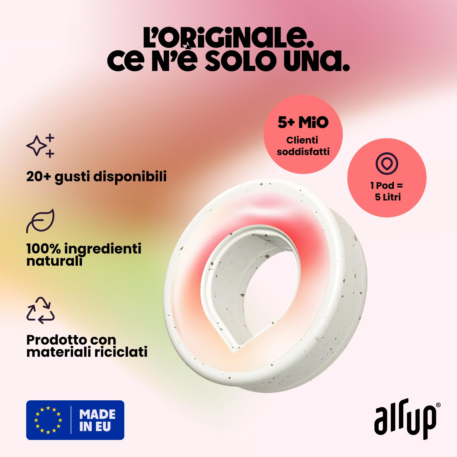 air up® Pods 5 gusti nel set di prova Fantastic Flips | Capsule aromatiche per 25 litri d'acqua con gusto senza zucchero Cola, Anguria, Virgin Mojito, Pesca, Ananas | per bottiglie air up®