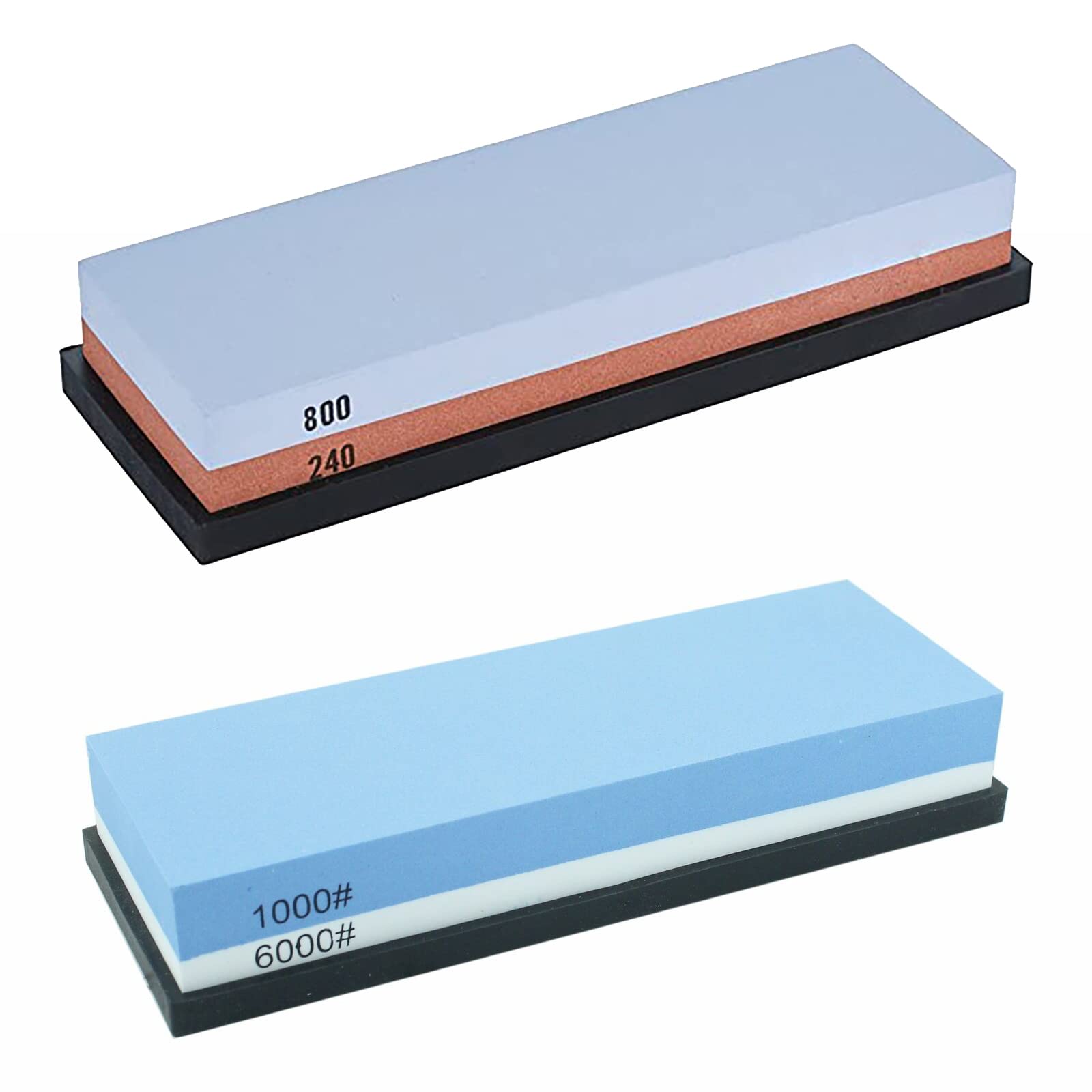 Pierre à aiguiser double grain 240/800 et 1000/6000 pour couteaux de cuisine