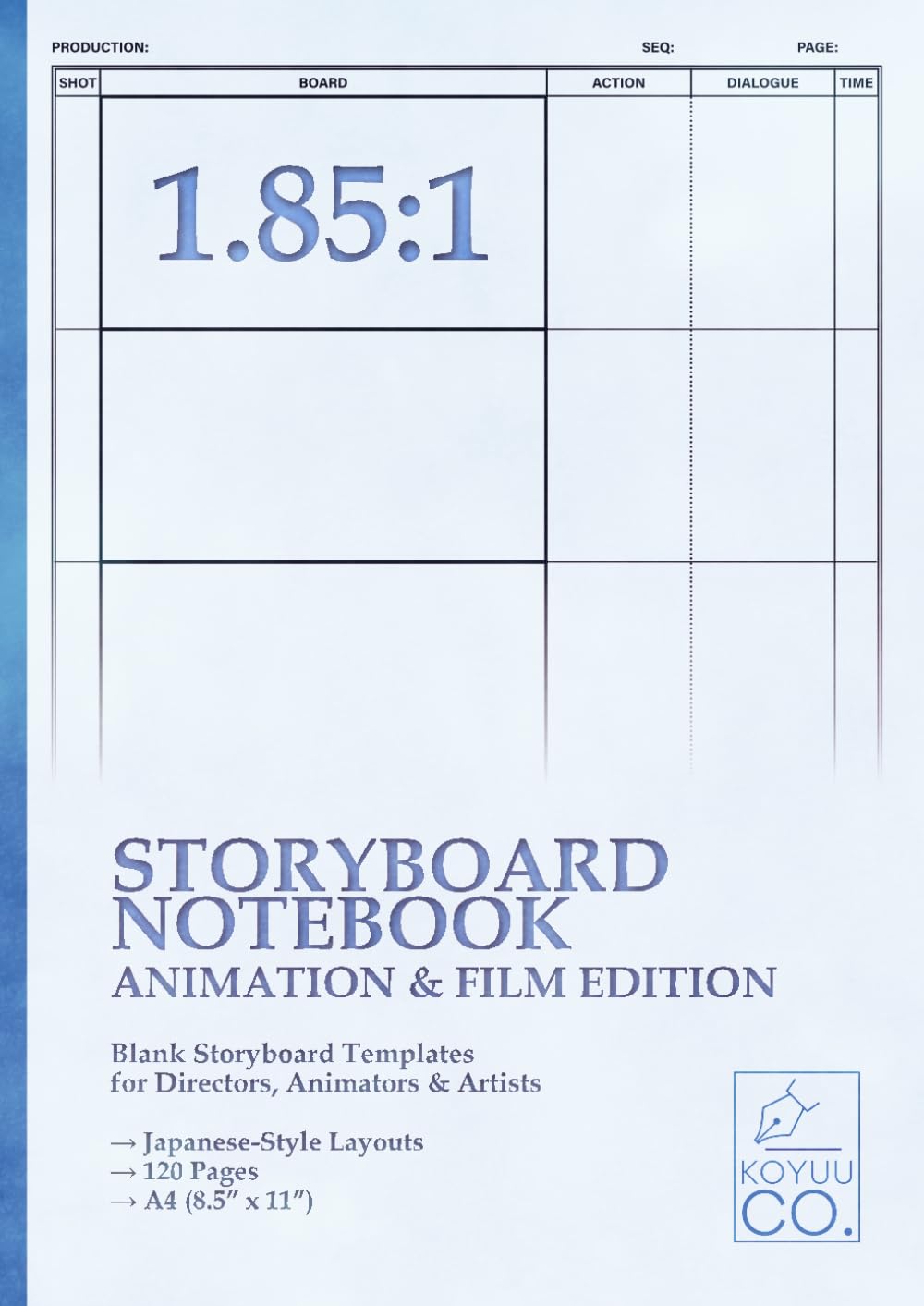 Storyboard Notebook 1.85:1 – Animation & Film Edition: Blank Storyboard Templates for Directors, Animators & Artists | Japanese-Style Layouts | 120 Pages | A4 (8.5" x 11")