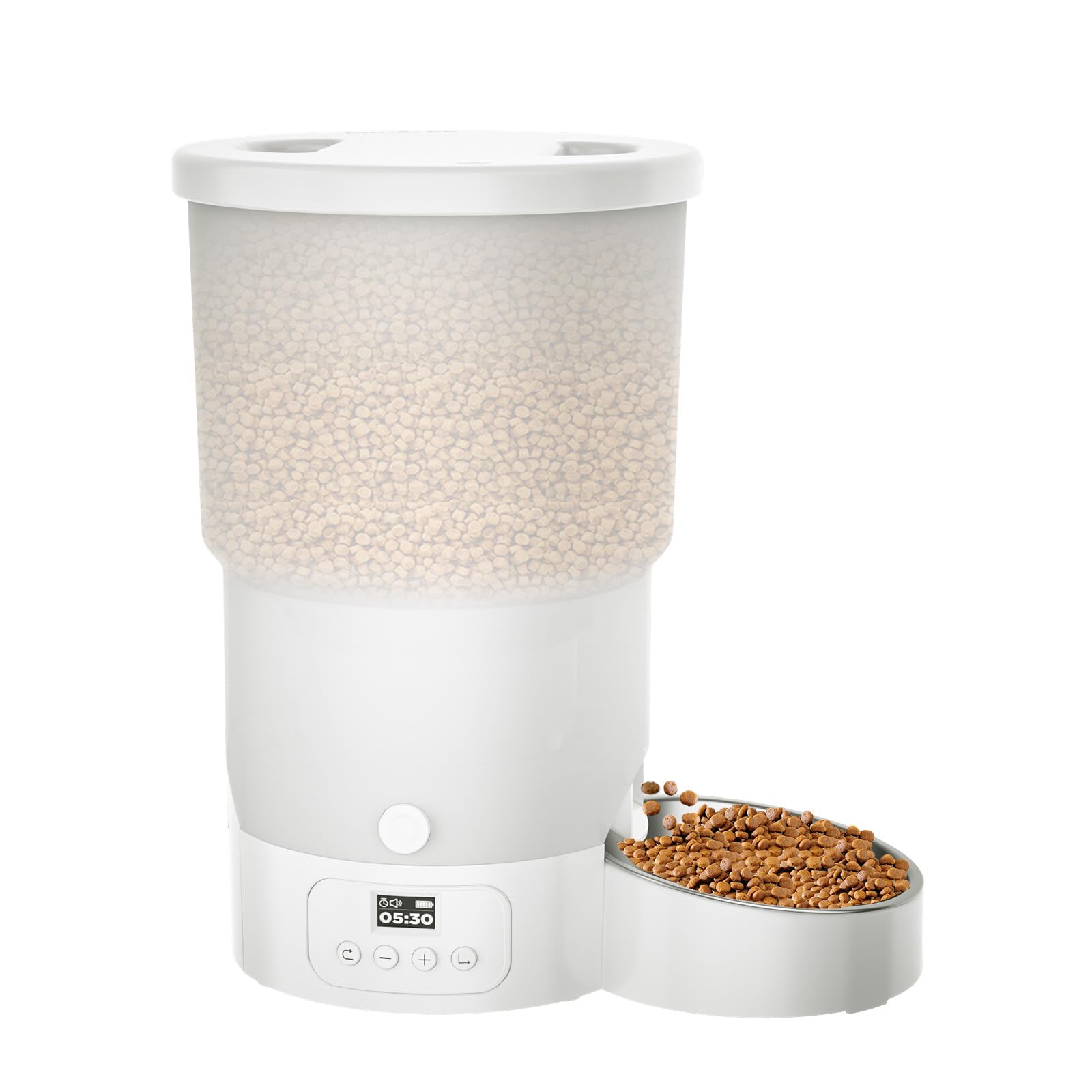 Gimars 5L/20 Cups Automatic Cat Feeder, Programmable 1-6 Meals Cat Food Dispenser with Stainless Steel Bowl, Easy Setup, Dual Power Supply,10s Meal Call Timed Pet Feeder for Cats and Small Dogs