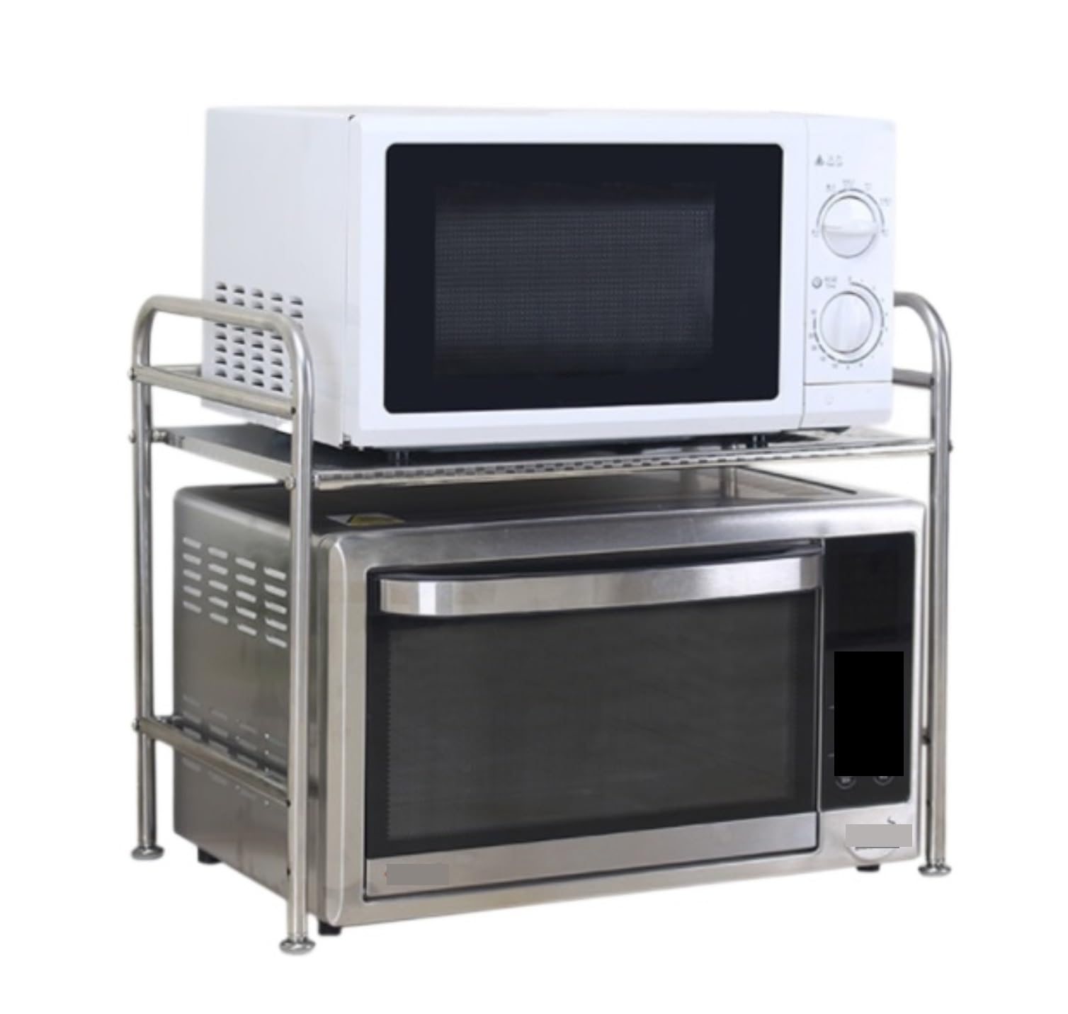 AZHKJKZH Microwave Rack Stainless Steel Kitchen Rack Microwave Oven Shelf Home Bathroom Organizer Rice Cooker Storage Kitchen Furniture(45cm)