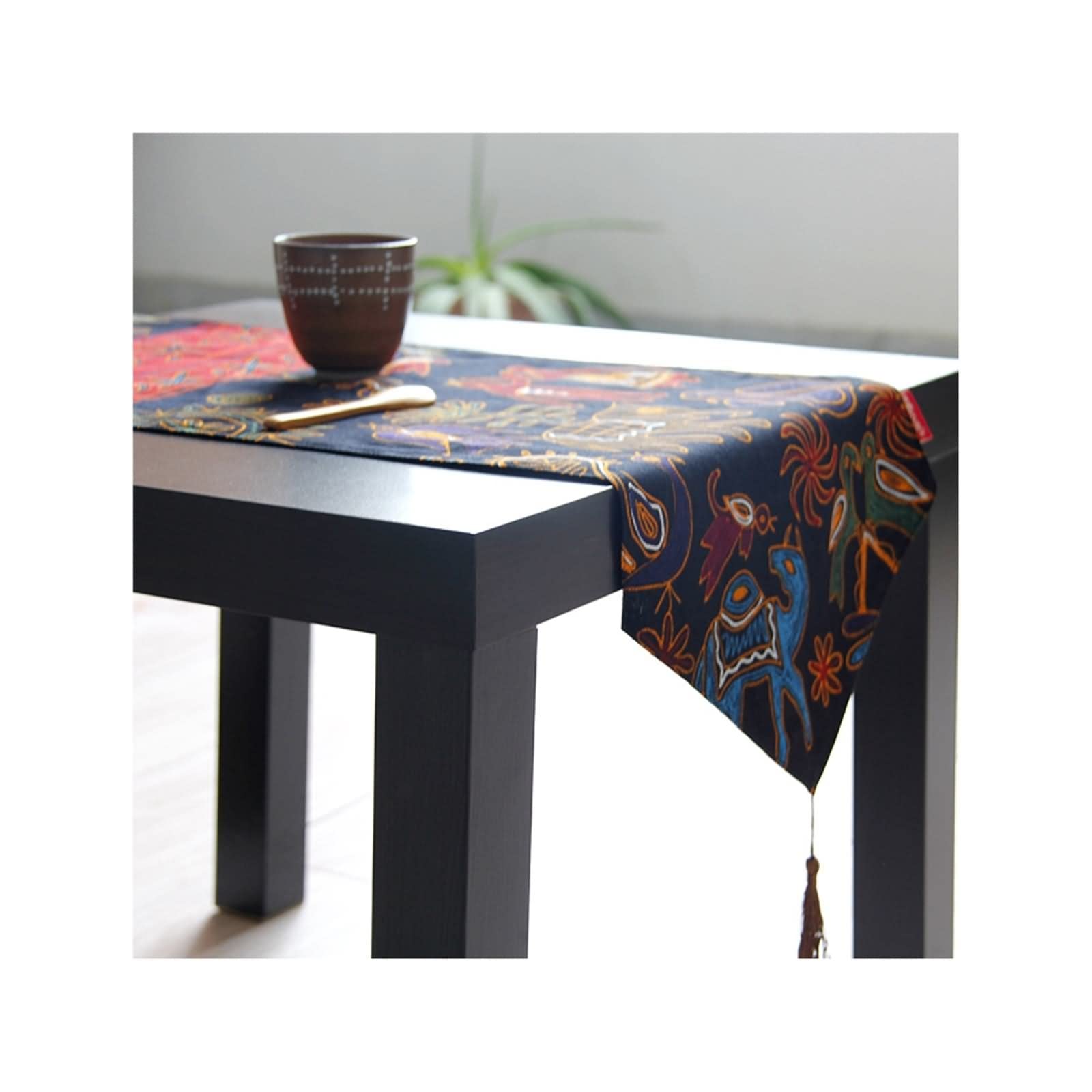 Mantel Camino de Mesa, Decoracion de Mesa Comedor Elefante Vistoso Sabana de Algodon 30x220CM Decoración del Hogar