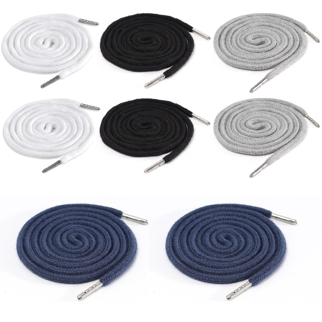 8 Cordoncini di Ricambio in Cotone per Abbigliamento: Coulisse per Pantaloni, Flessibile per Infila, Adatto a Tute, Felpe, Scrubs, Giacche, etc, Lacci pratici e resistenti!