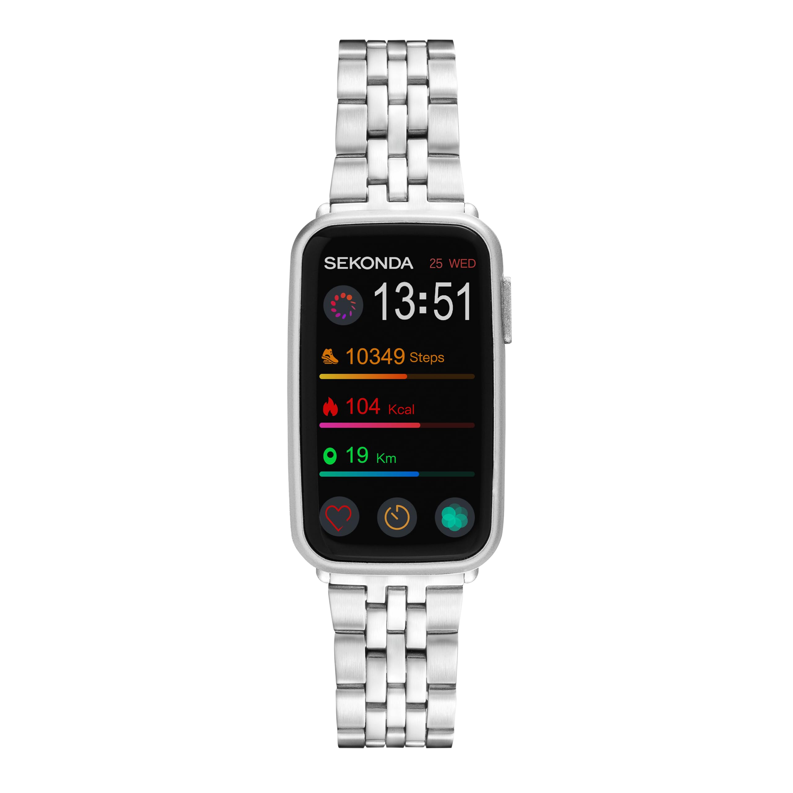 Reloj inteligente Sekonda Track 30279 de plata con pulsera metálica de 26 mm 3