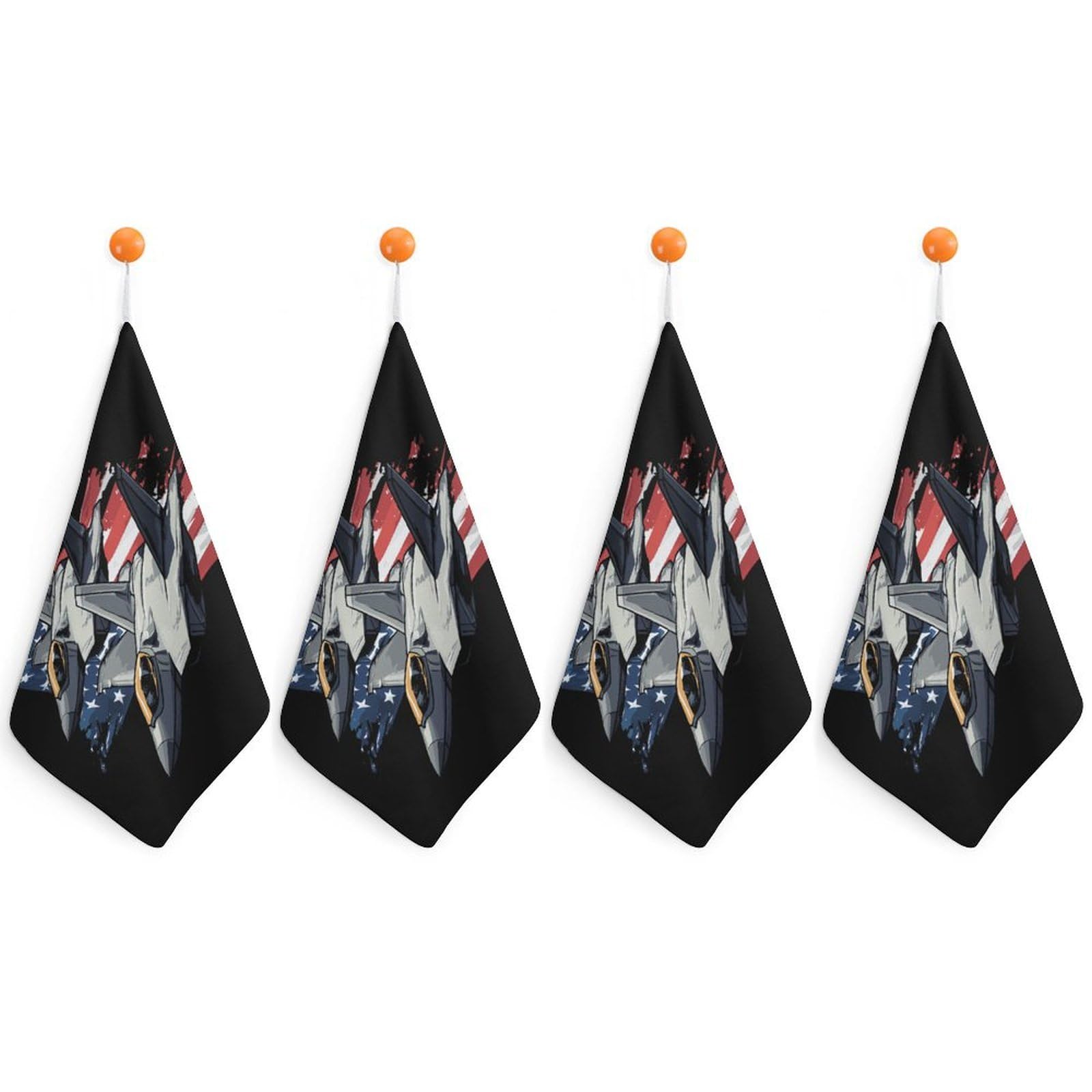 TXFBTRFSA F-22 Raptor Fighter Jet Hand Towels with Hanging Loop Kitchen Towel Handkerchiefs Cleaning Cloths