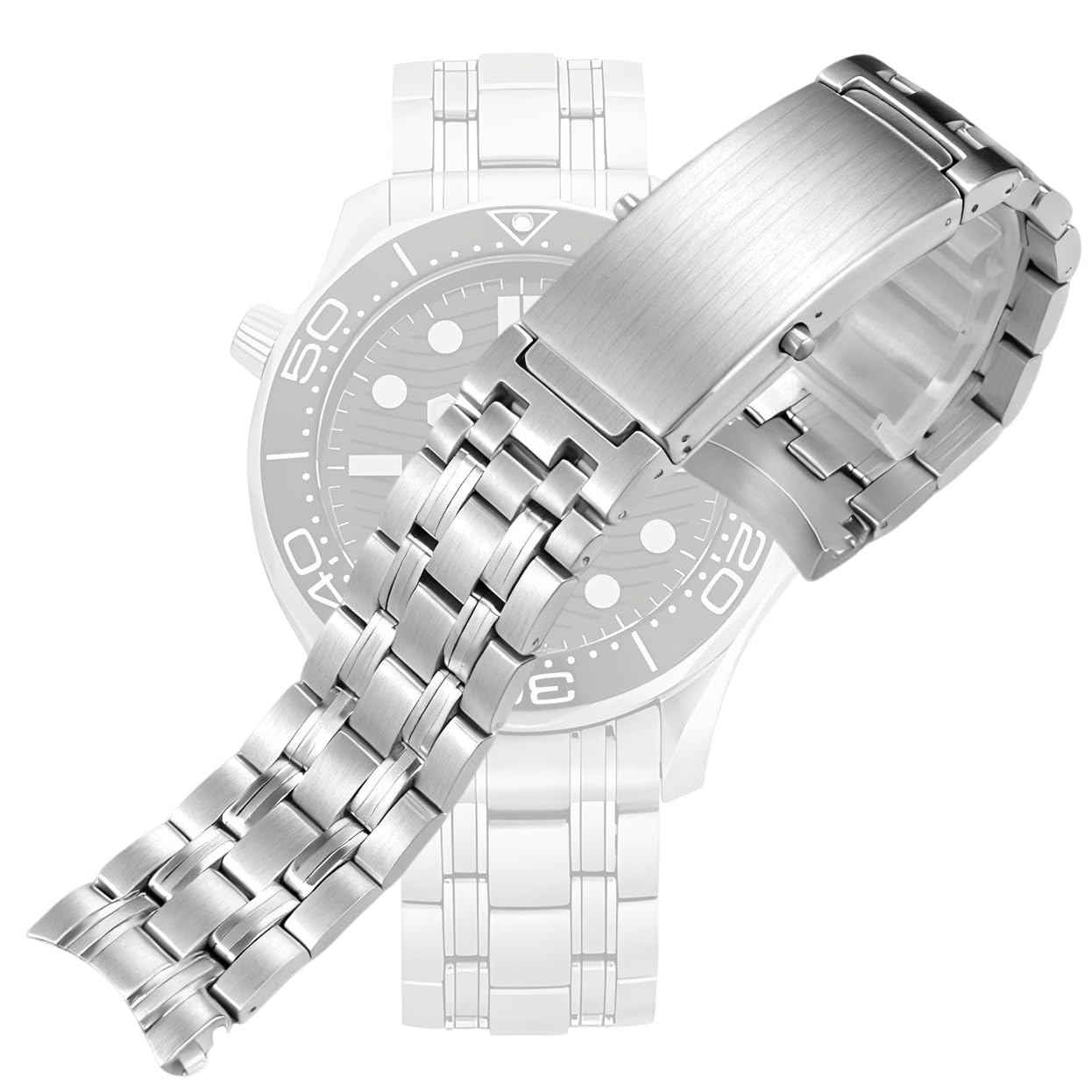 Bracelet de montre de rechange pour Omega Seamaster Planet 2531.80 1503/825 SMPC en acier inoxydable, 20mm, Acier inoxydable, Pas de pierre précieuse