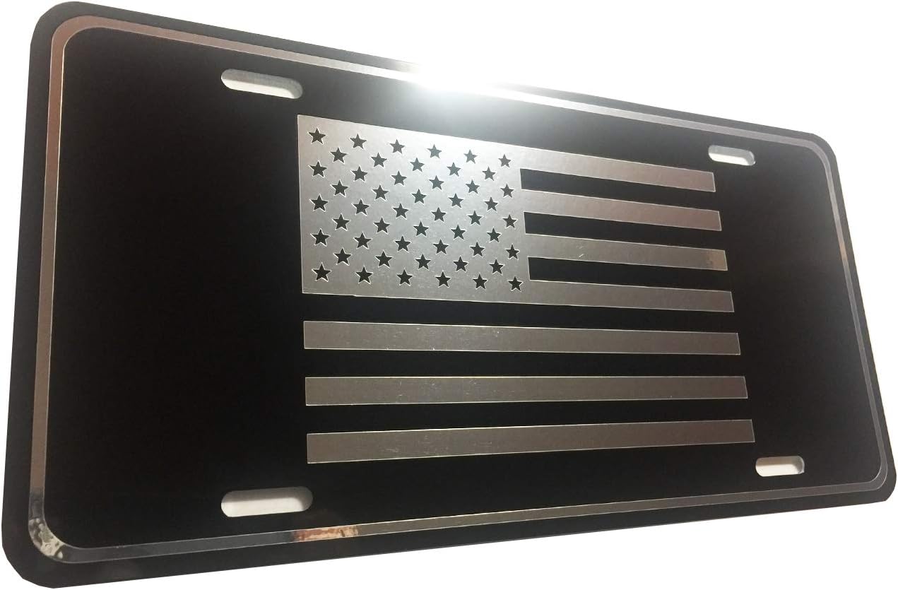US American Flag Heavy Duty Aluminum License Plate S1