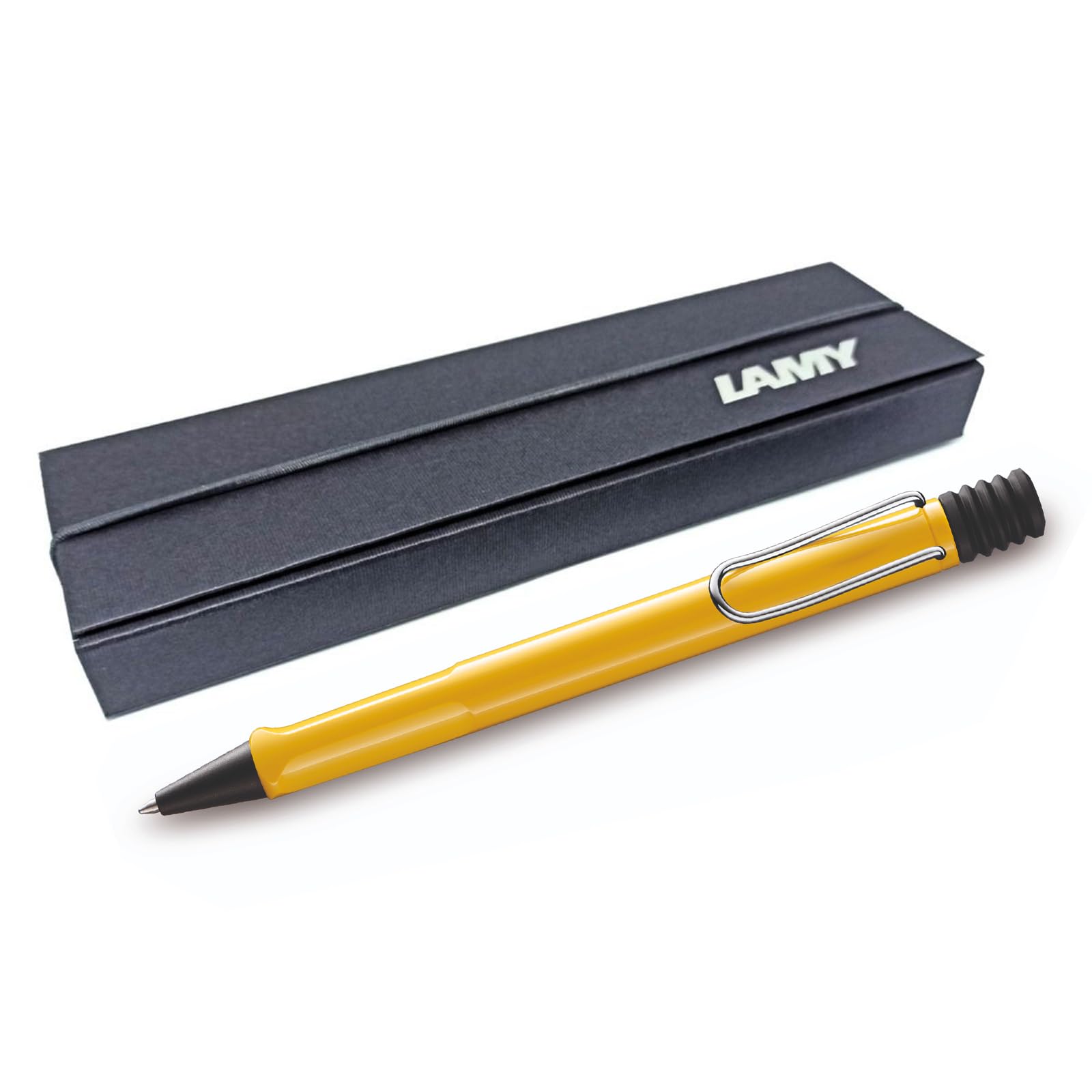 Lamy Safari Ballpoint Pen with ergonomic grip & line width M - for pleasant long writing - made of robust ASA plastic โ including large capacity refill M 16 (Gift Box, Yellow) โ image 1