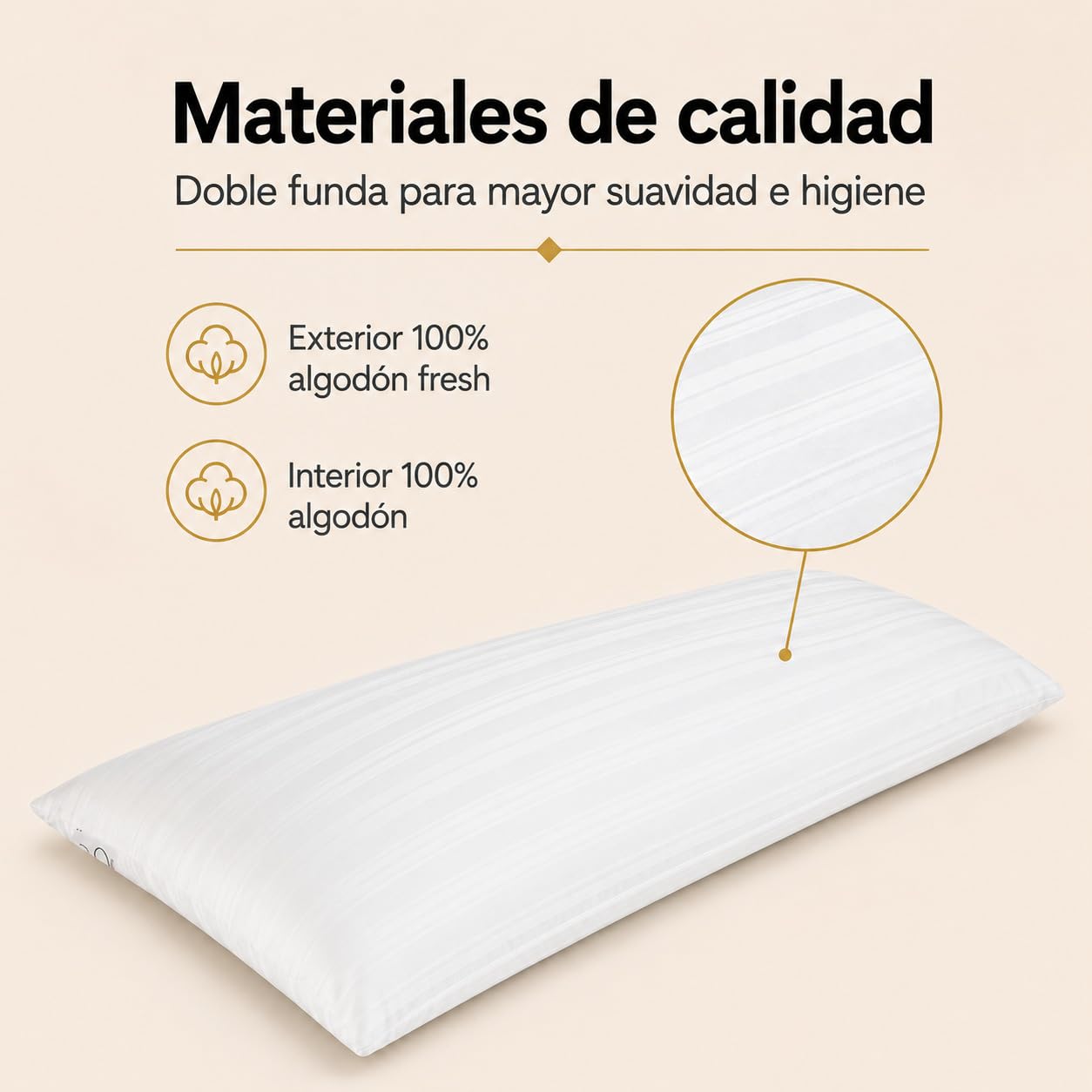 Moshy - Almohada Látex Maby de Moshy - 70 cm