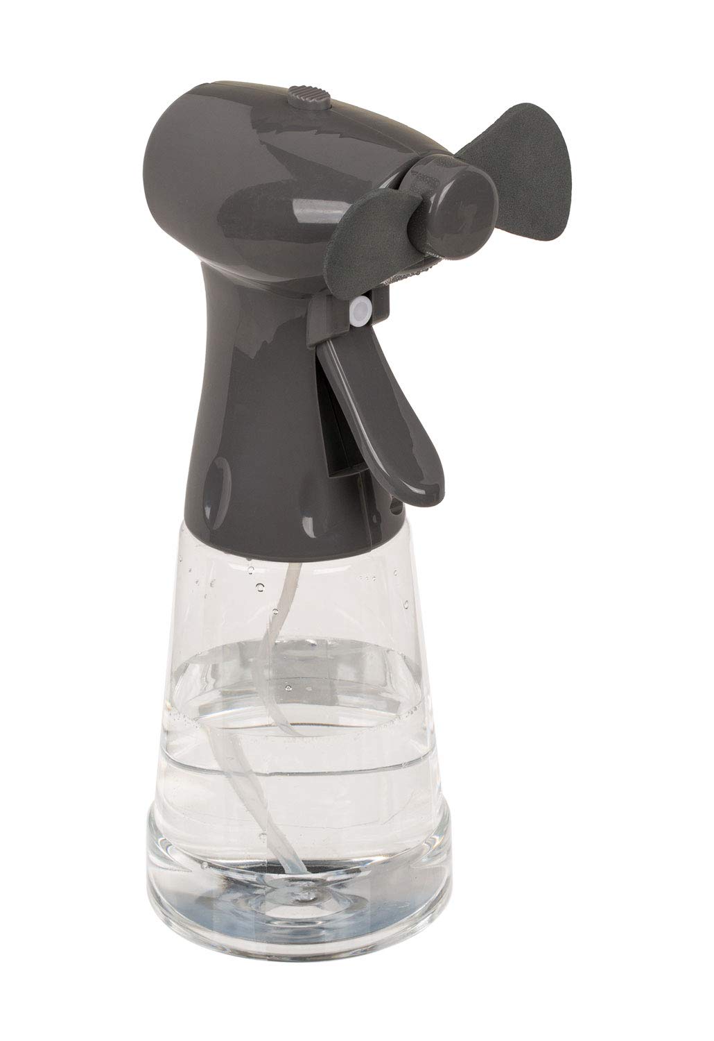 MIJOMA Ventilatore Portatile Con Spruzzo D'Acqua - Raffreddatore A Batteria 22 Cm Per Estate - Grigio Chiaro/Scuro