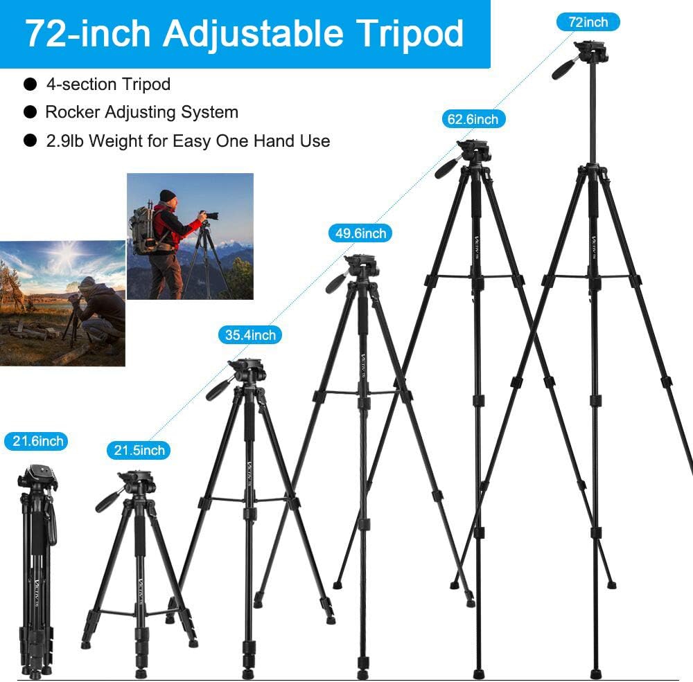 Victiv T70 Tripod Adjustable Height