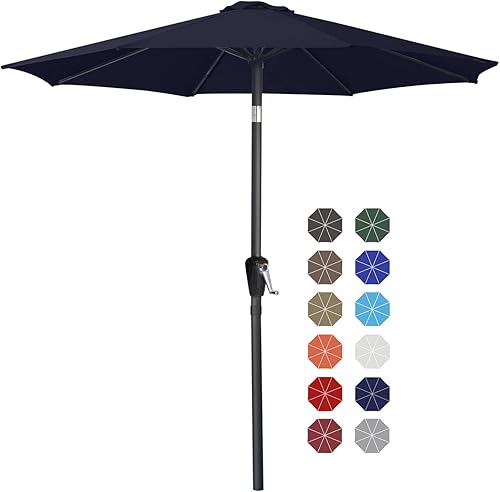 Miniatura 52 de ABCCANOPY Sombrilla de patio al aire libre de 7.5 pies, sombrilla de mesa con protección UV con manivela para una fácil instalación, adecuada