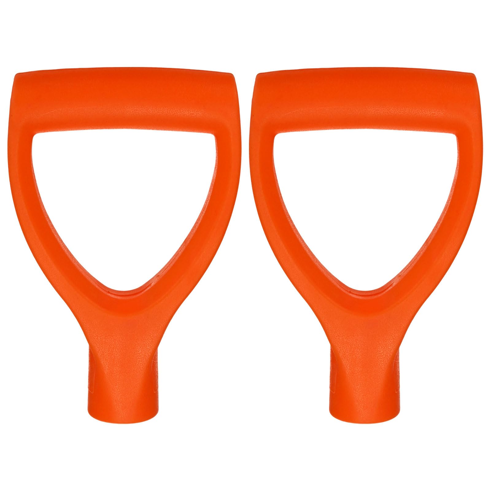 M METERXITY 2-Pack Shovel D Grip Handle, 28mm/1.1 Inch Inside Diameter Plastic D Shaped Grip Shovel Handle Replacement for Digging Raking Tools [Orange]