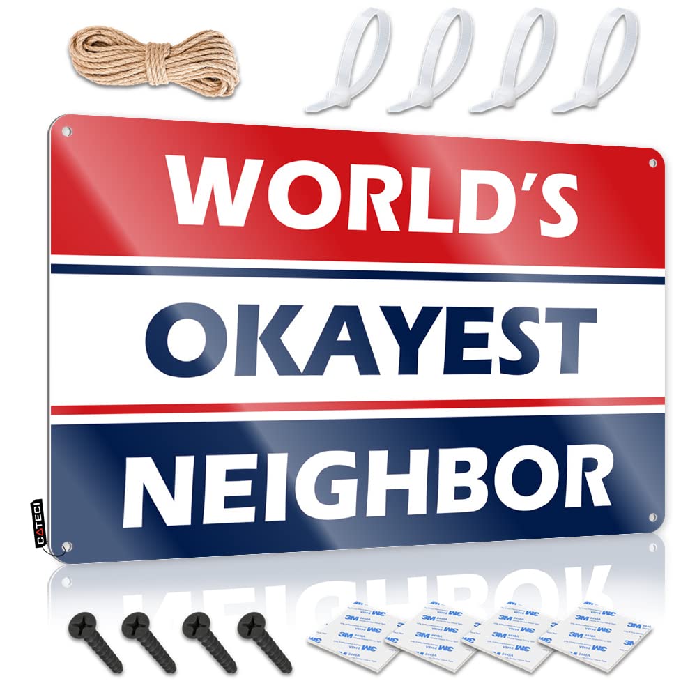 Home Tin Sign World'S Okayest Neighbor Tin Sign Man Cave Signs For Men Decor For Man Cave(30X40CM)