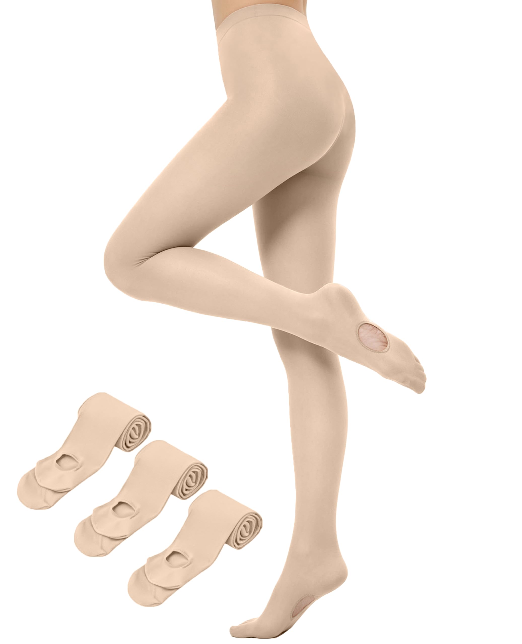 Women's Ballet Tights Ultra Soft Convertible Dance Leggings Pro Transition Dance Tights for All Body S-3XL