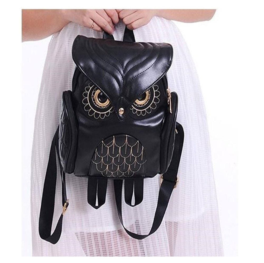 Bolso De Cuero De La PU De La Muchacha De La Mochila De La Forma del Búho De La Historieta De La Manera Mini