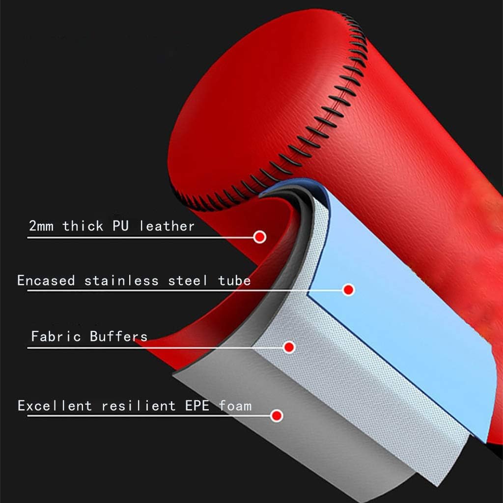 Freestanding Punching Bag Heavy Boxing Bag with Suction Cup Base for Adult Kids Youth - Men Women Stand Kickboxing Bags Kick Punch Bag/Red (Size : 165CM Tall)