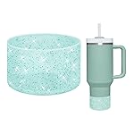 WUQID Protective Bling Silicone Boot Sleeve, Compatible with Stanley Tumbler 20-40oz & Hydro Flask Bottle 12oz-24oz, Glitter Reduces Dents Sleeve Cover for More Bottles/Tumblers Bottom of 2.83-2.95in