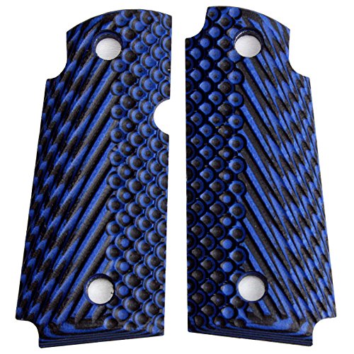 Stonercnc Compatible With Kimber Micro Carry 380 Acp Slash & Burn G10 Grips With Or Without Ambi (Blue Black, Non Ambi) #TOP6