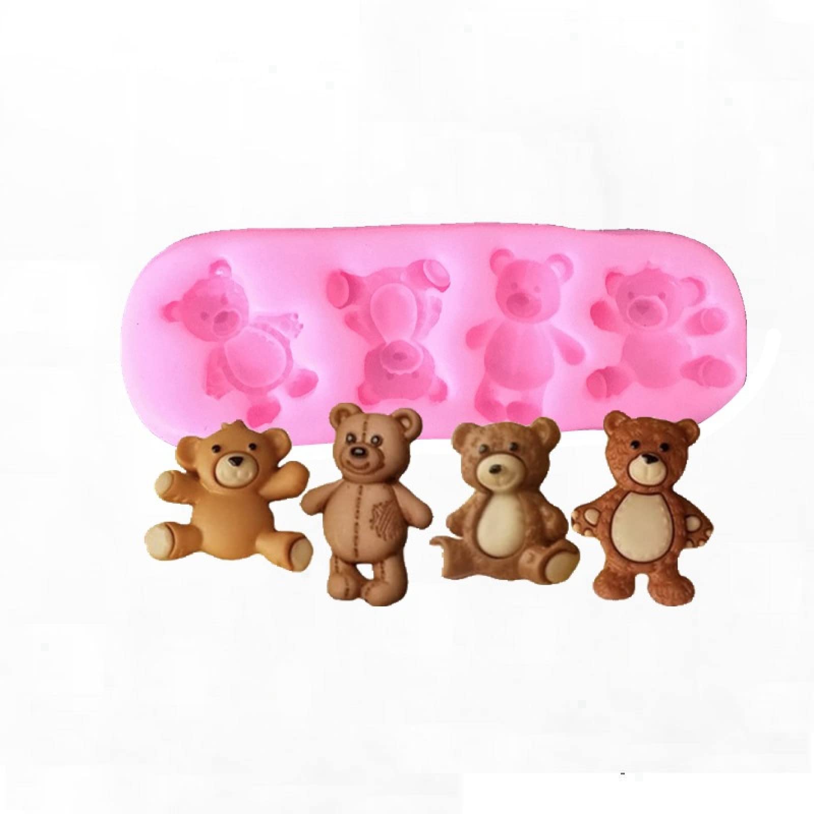 moule à chocolat Moule à fondant en silicone en forme d'ours de dessin animé, for gâteau, gelée, pudding, chocolat, outils de cuisson