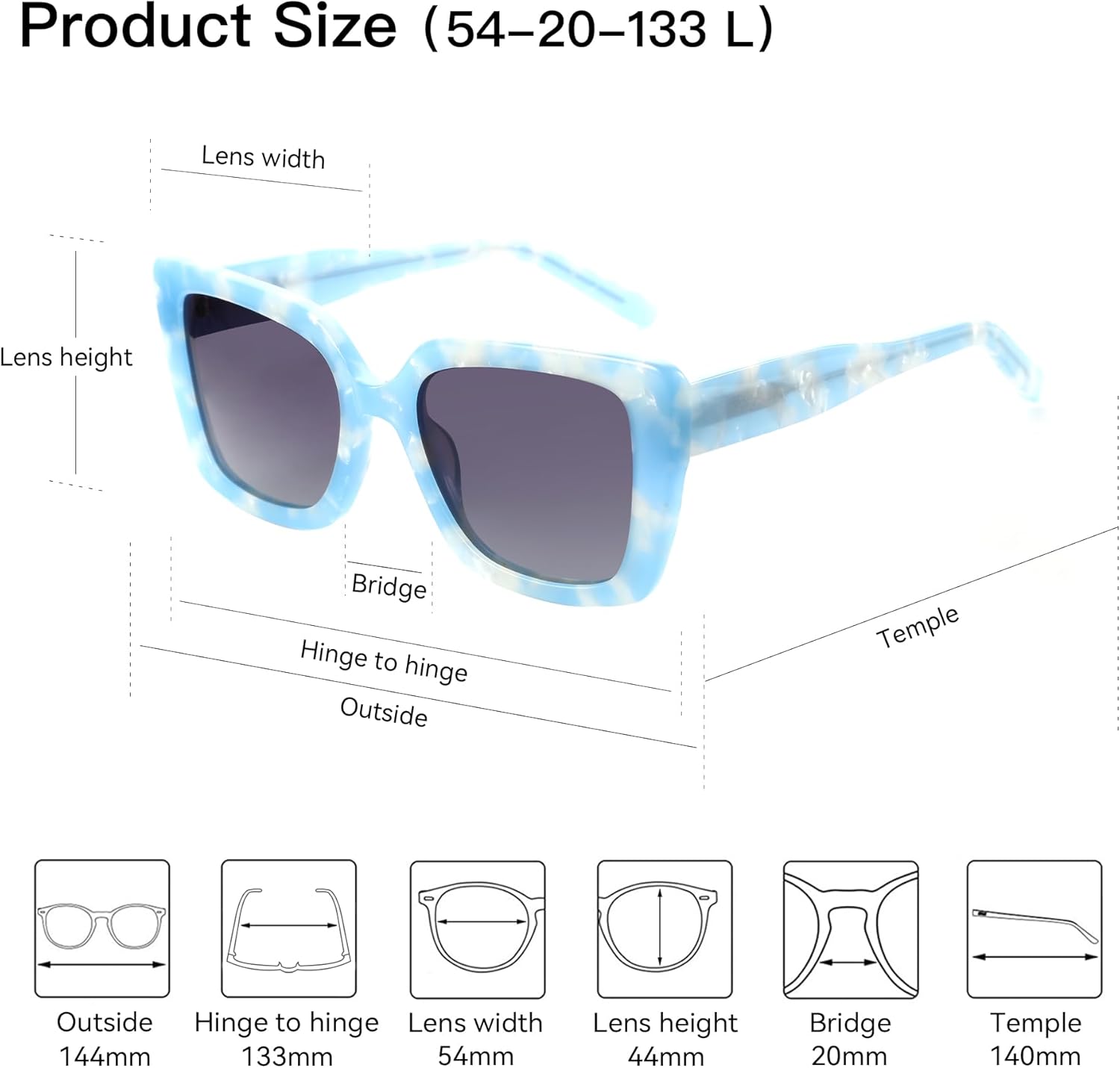 ZENOTTIC Polarized Sunglasses for Womens Square: Trendy Classic Sun Glasses for Ladies - Designer Shades UV400 Protection - Image 5