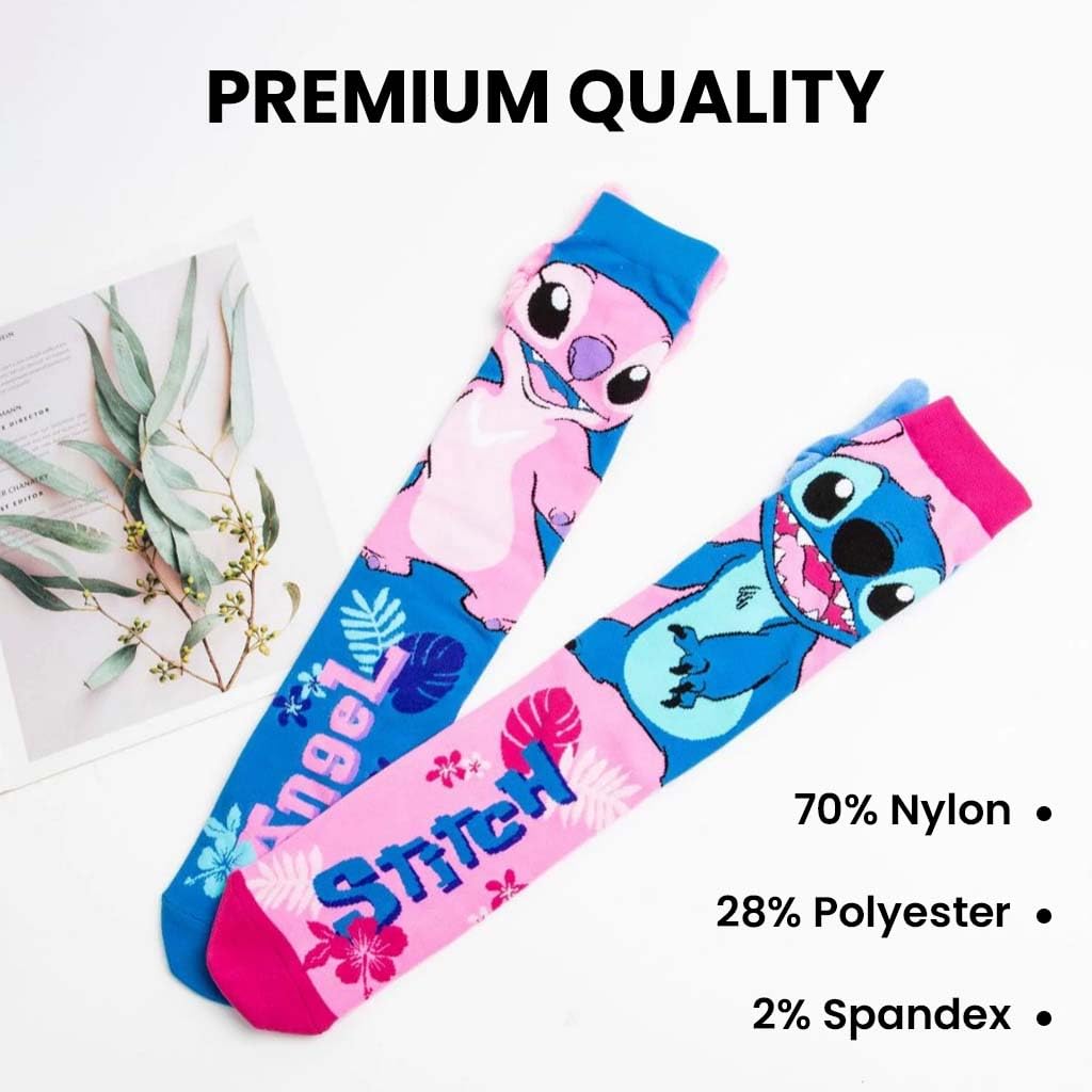 Girl’s Knee-High Socks 3D Design Stitch with Soft Ears Colorful Long Socks Comfortable and Stretchy - Age of 3 to 12 Years - Image 4 thumbnail