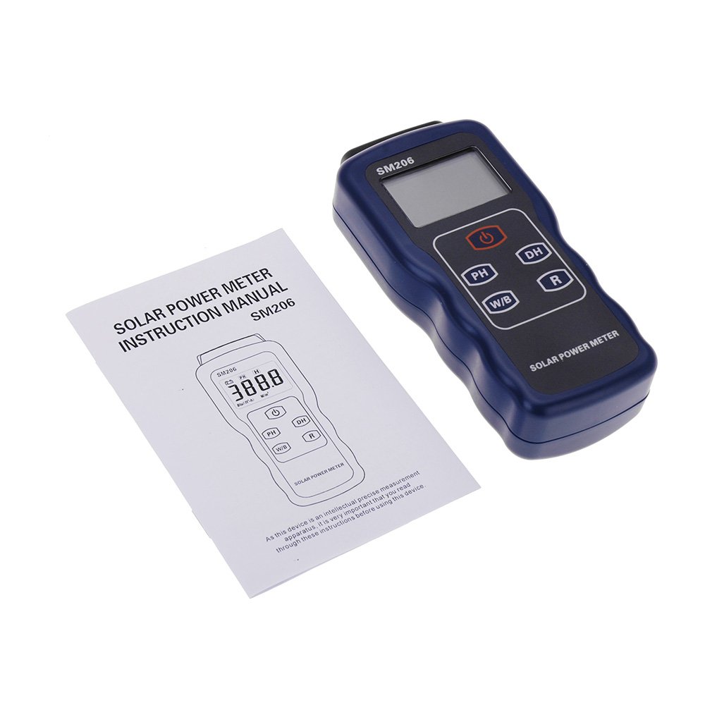 Medidor digital de Radiación de energía solar/del sol LCD (SM206)