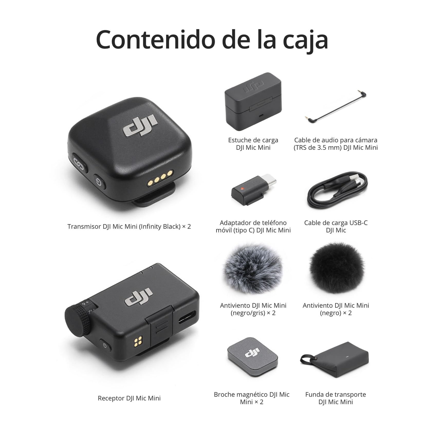 dji Mic Mini Micrófono Inalámbrico (2 TX + 1 RX + Estuche de Carga), superligero, 48 h de Uso, cancelación de Ruido, micrófono inalámbrico Profesional para cámaras/iPhone/Android, Vlogs, Streaming
