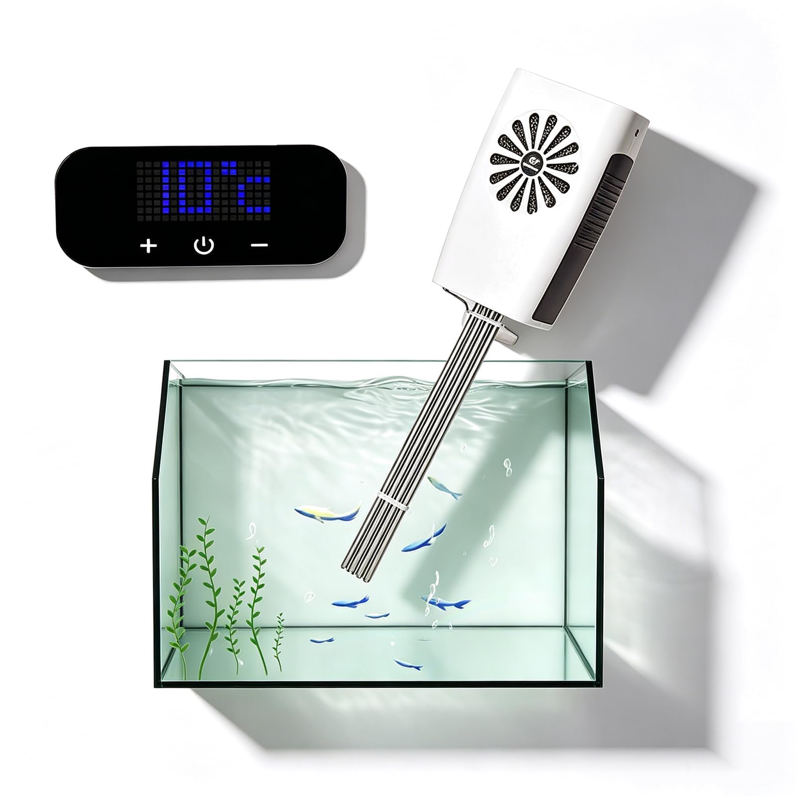 Refrigeratore d'Acqua per Acquario da 5 Galloni, con Display LCD, Controllo della Temperatura da 10 A 30 °c, Tubo di Raffreddamento in Acciaio Inossidabile, per Bevande, Acquari Marini