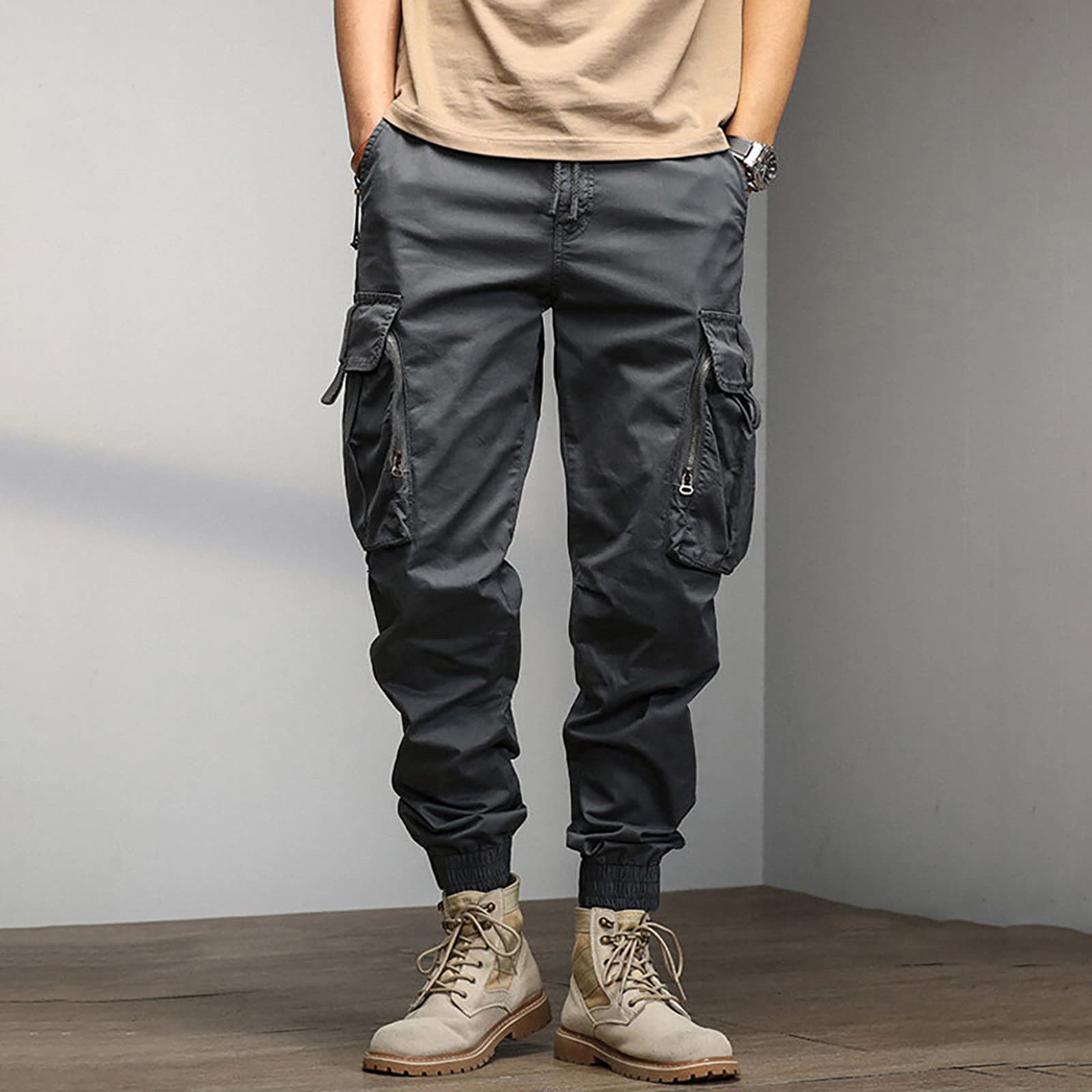 Herren Cargohose Stretch Chinohose Hose Outdoorhose Cargo Hosen Männer Sporthose mit Kordelzug Casual Freizeithose Jogger Sweatpants mit Taschen,Jogger Herren,Halloween Weihnachts Neujahrsgeschenke