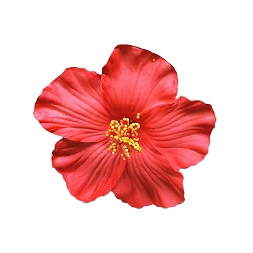 Miniatura 2 de 1 pinza para el pelo de flores hawaianas rojas para mujeres y niñas, accesorio para el cabello de flores bohemias para bailarina, novia, boda,