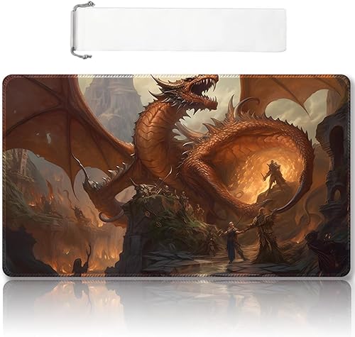 Miniatura 51 de Tapete de juego MTG cosido de alta calidad con zonas y respaldo de goma antideslizante, tapete de juego TCG para MTG y otros juegos de cartas, Dkt