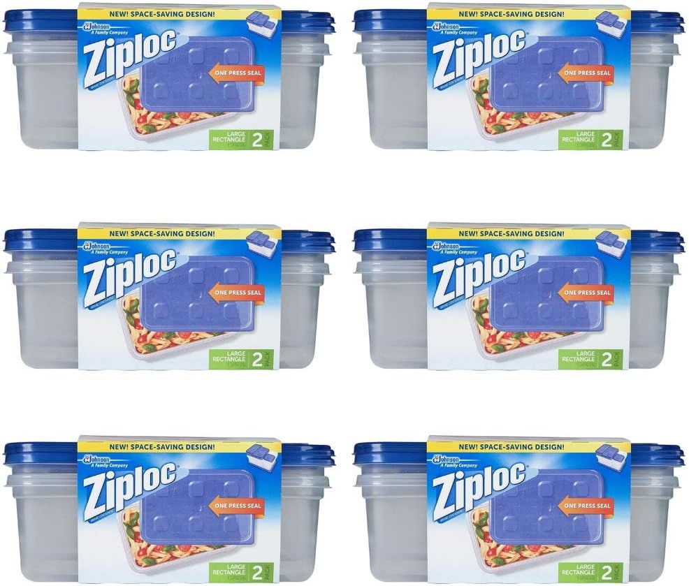 Ziploc Container Large Rectangle, 9 cup Containers (12 ct) Health & Household